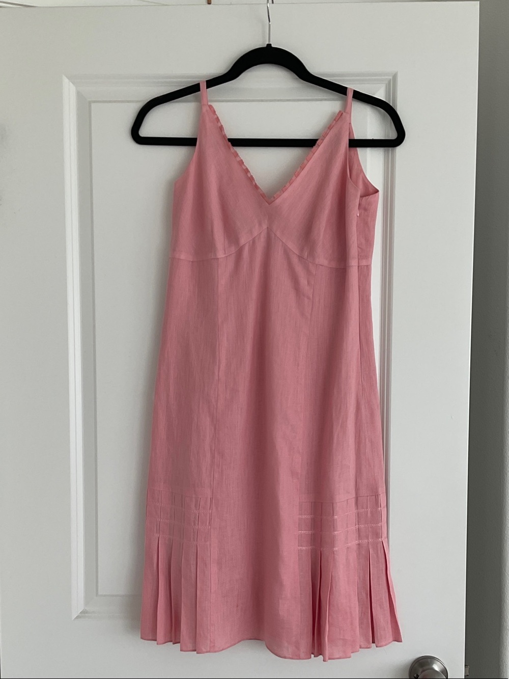 Ann Taylor Petite Coral Pink V-Neck Slip Dress